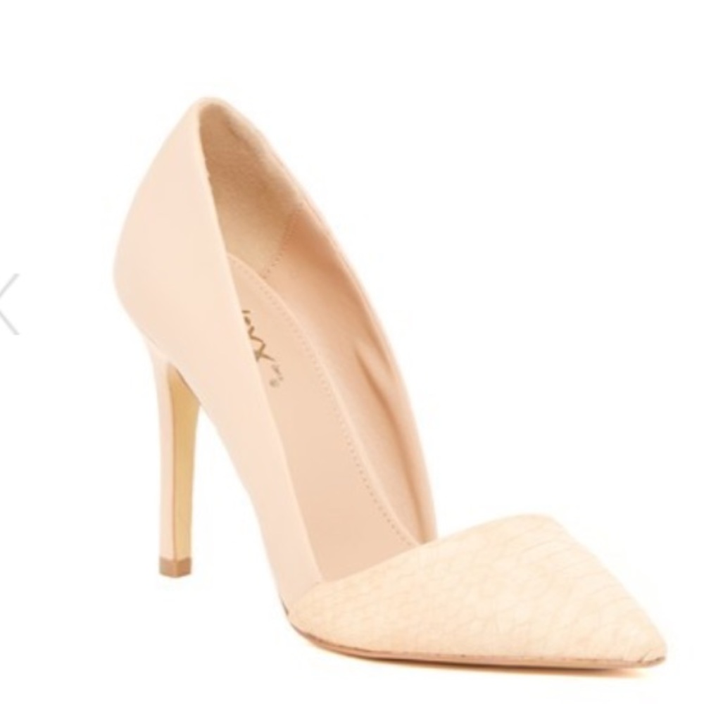 Mixx Shuz- Aria Snake Embossed Pointed Toe Pump